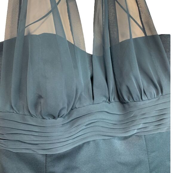 DAVID’S Bridal Teal Formal Dress - Picture 3 of 9